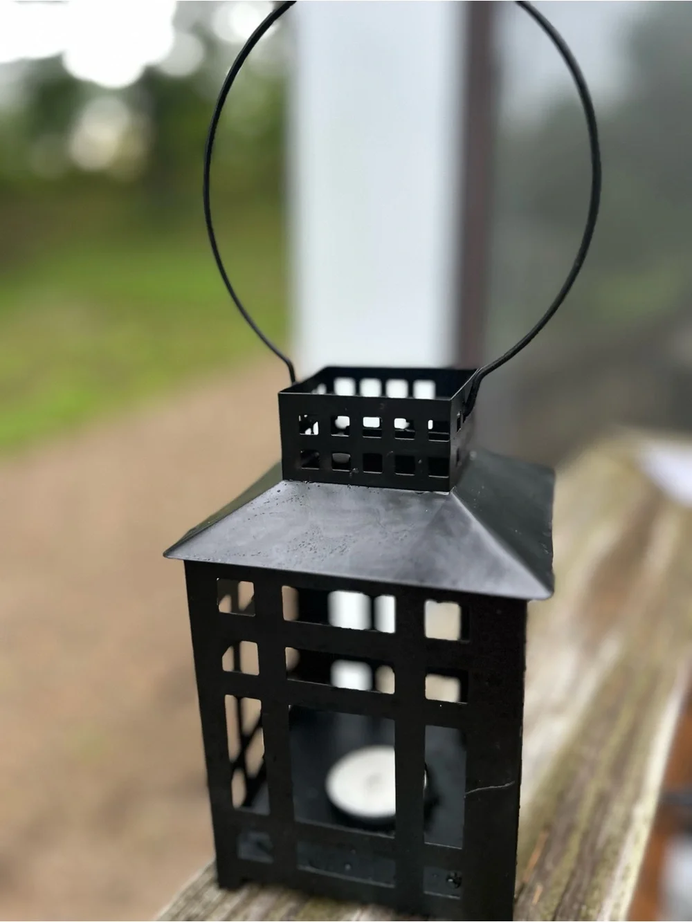Black Metal Lantern Candle Holder - Unbranded new in box